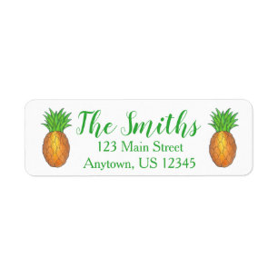Étiquette Golden Tropical Hawaiian Island Ananas Fruit