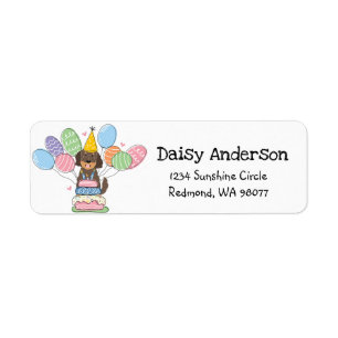 Étiquette Goldendoodle Anniversaire Date de Retour Adresse