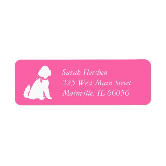 Étiquette Goldendoodle chien Baby shower fille rose (Devant)