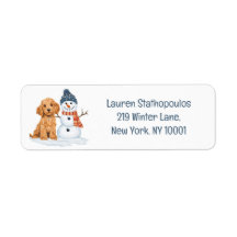 Goldendoodle d'hiver Chien Bonhomme de neige migno