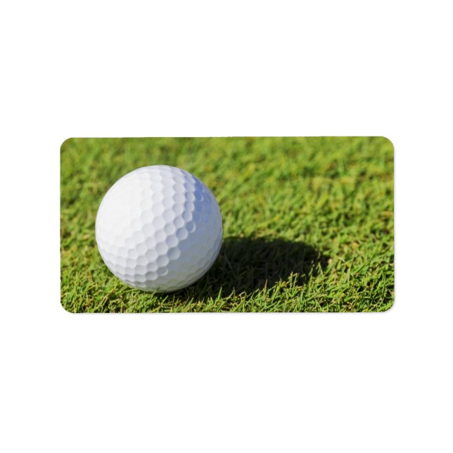 Étiquette Golf Ball On Green Grass Course - Customisé (Devant)