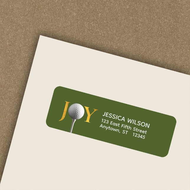 Étiquette Golf Christmas Joy Return Adresse (Créateur téléchargé)