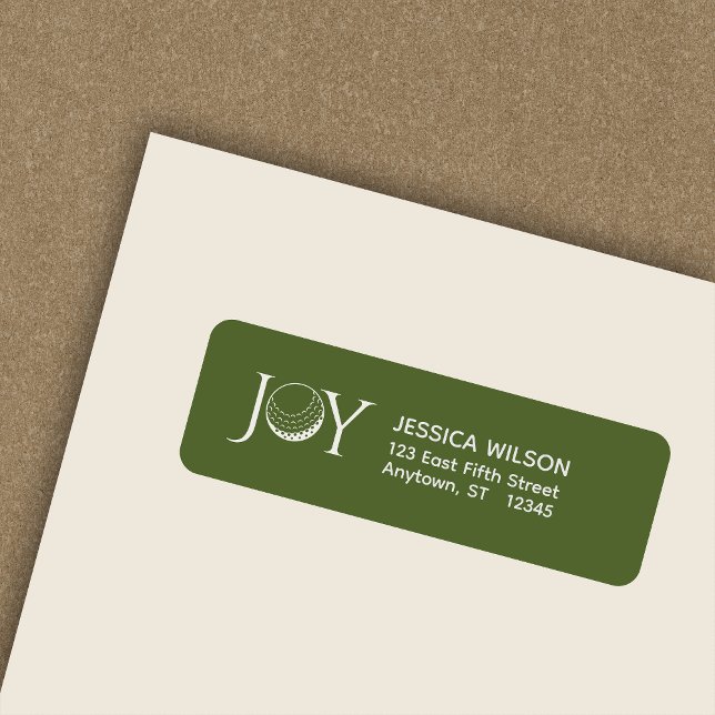 Étiquette Golf Christmas Joy Return Adresse (Créateur téléchargé)