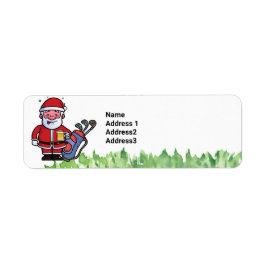 Étiquette Golf Joyeux Noël avec Père Noël heureux vacances