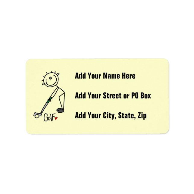 Étiquette Golfeur simple à bâche (Devant)