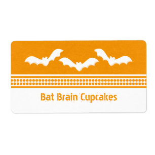 Étiquette Gone Batty Halloween Étiquettes, orange et blanc