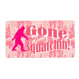 Étiquette Gone Squatching sur camouflage rose