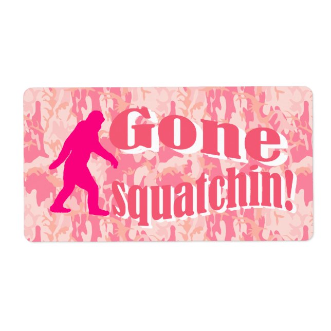 Étiquette Gone Squatching sur camouflage rose (Devant)