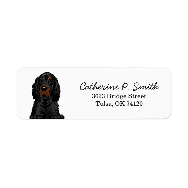 Étiquette Gordon Setter Adresse de retour (Devant)