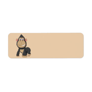 Étiquette Gorille Animé mignon