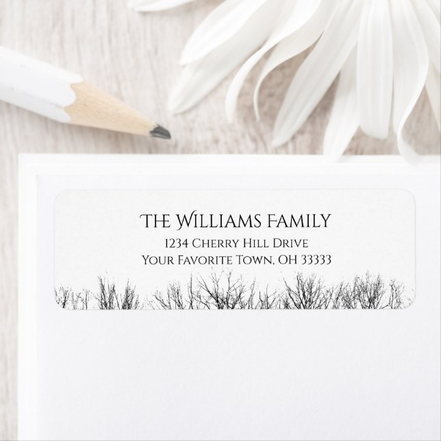 Étiquette Gothic Haunted Woods Halloween Adresse de retour (En situation)