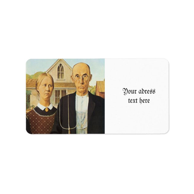 Étiquette gothique américain par Grant Wood, art de reproduc (Devant)