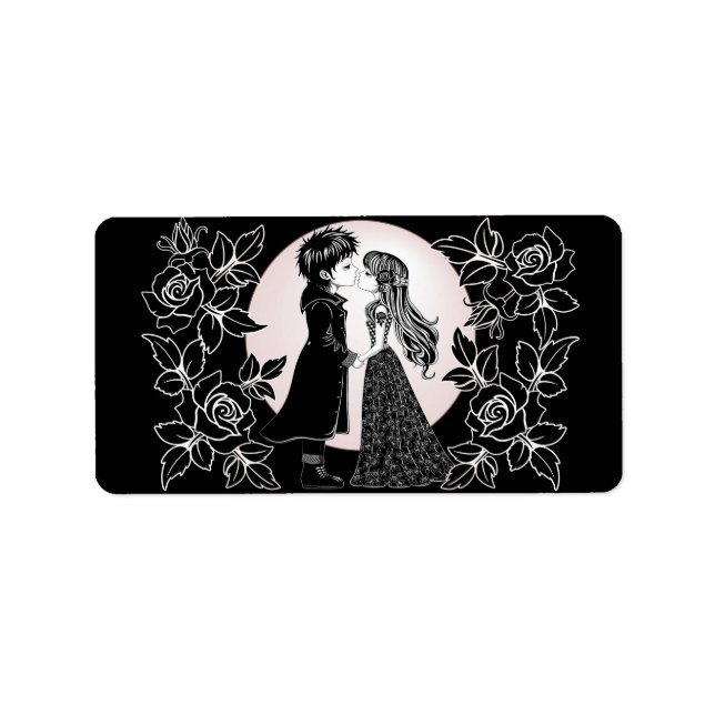 Étiquette Gothique Emo Enfants Kiss Valentine's Day (Devant)