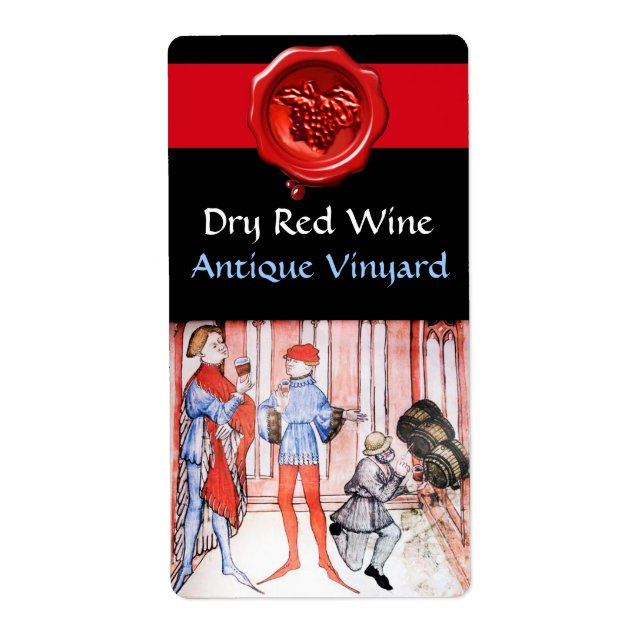 ÉTIQUETTE GOÛT DE VIN ROUGE VIGNE VIERGE AVEC BARRELS (Devant)