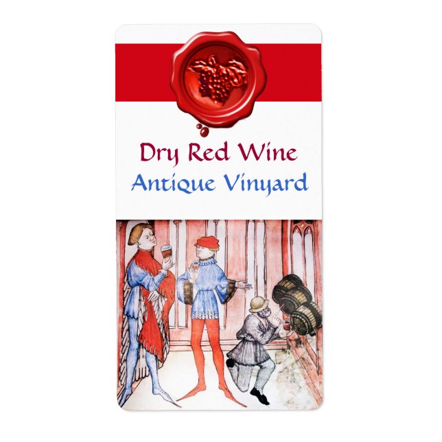 ÉTIQUETTE GOÛT DE VIN ROUGE VIGNE VIERGE AVEC BARRELS (Devant)