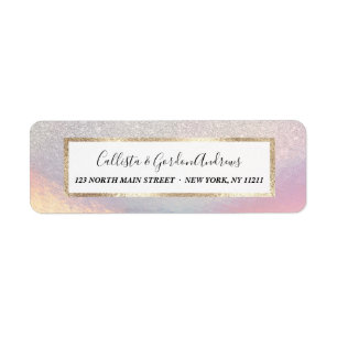Étiquette Gradient holographique de Silver Glitter