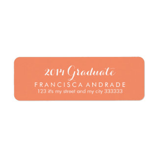 Étiquette Graduation de corail 2014 Gradué Moderne Calligrap
