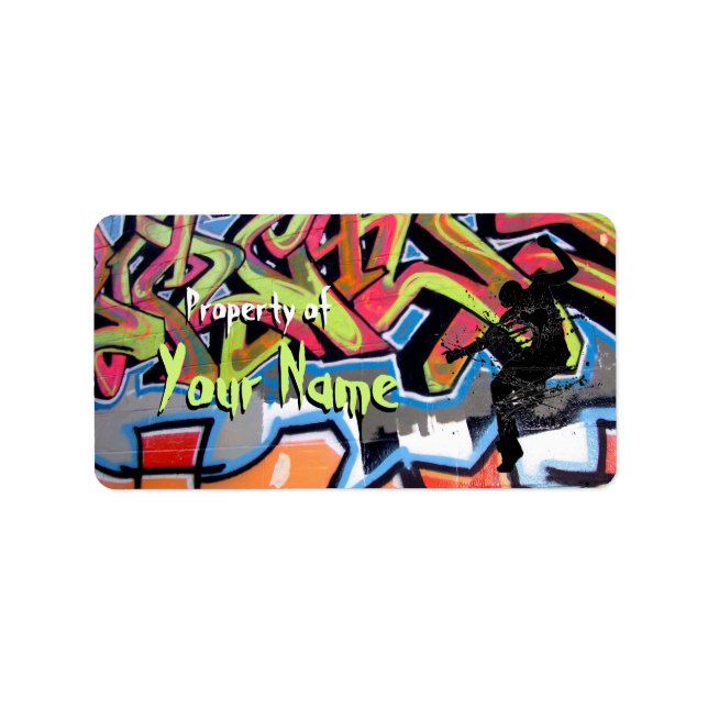 Étiquette Graffiti Hip hop Propriété personnalisée de (Devant)