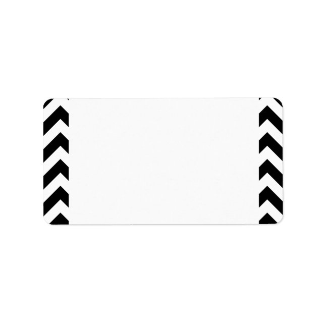 Étiquette Grand Chevrons noir et blanc personnalisés (Devant)