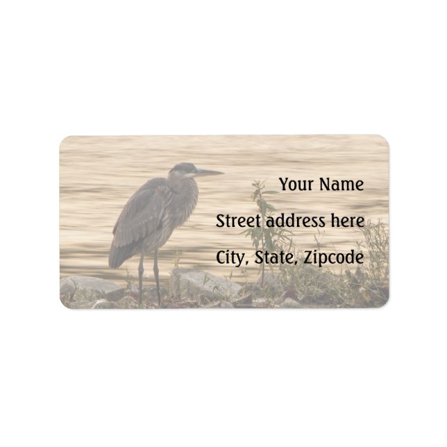Étiquette Grand héron bleu (Devant)