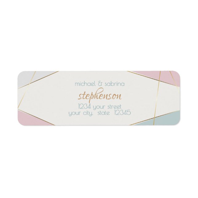 Étiquette Grandes géométriques modernes contemporaines Rose  (Devant)