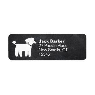 Étiquette Graphique blanc de caniche