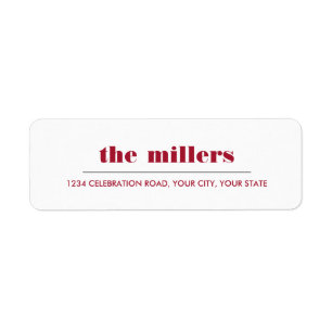 Étiquette Graphique minimal   Hipster rouge rubis