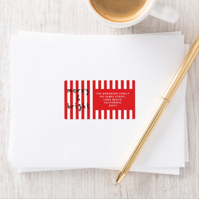 Étiquette Graphique moderne minima Noël rouge et blanc (En situation)