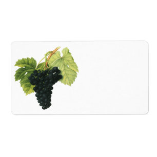 Étiquette Grappe de raisin biologique de vin rouge vintage,
