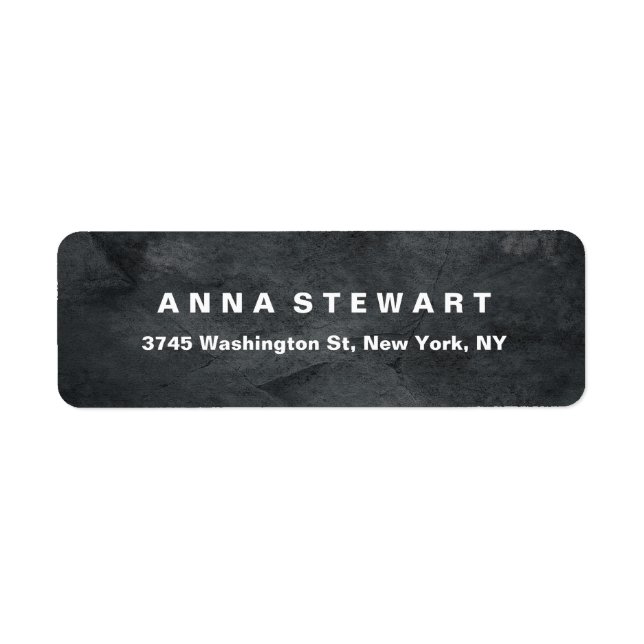 Étiquette Gras Texte Élégant Gris Texture Professionnelle Mo (Devant)