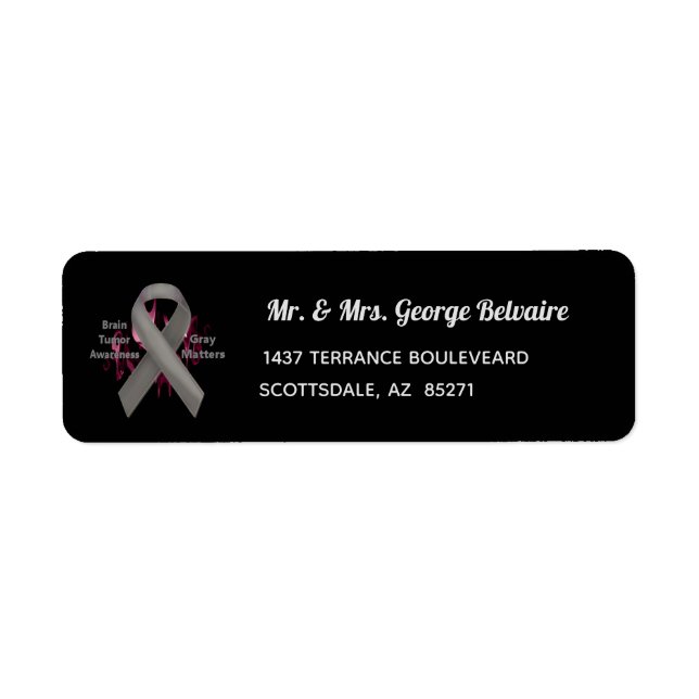 Étiquette Gray Matters - Sensibilisation à la tumeur cérébra (Devant)