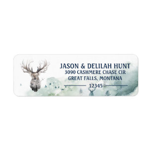 Étiquette Great Buck Rustic Forest Hunt Adresse de retour