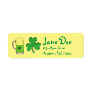 Étiquette Green Beer Shamrock Irish St. Patrick's Day
