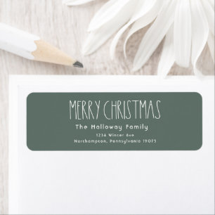 Étiquette Green Boho Christmas Retourner l'adresse Enveloppe