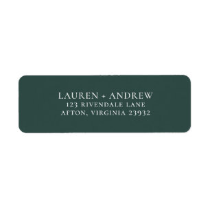 Étiquette Green Gray Minimalist Rustic Return Address