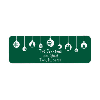 Étiquette Green Hanging Ornament Return Address Label