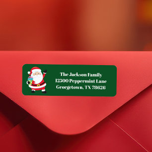 Étiquette Green Santa Claus Jote Christmas Return Adresse