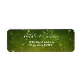 Étiquette Green Starry Night Celestia Mariage Adresse