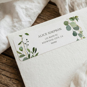 Étiquette Greenery Eucalyptus Adresse de retour