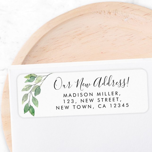 Étiquette Greenery Nouvelle adresse Retourner l'adresse (Créateur téléchargé)