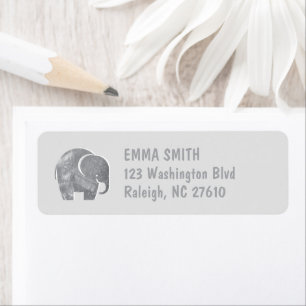 Étiquette Grey Elephant Kids Adresse de retour du courrier É