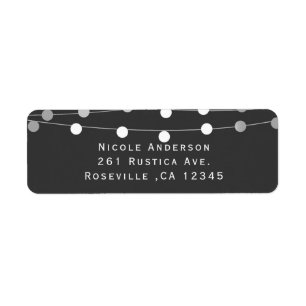 Étiquette Grey Silver String Lights Modern Wedding Favor