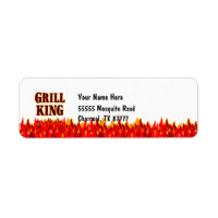 Grill King BBQ Slogan Retourner l'adresse Étiquett