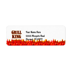 Étiquette Grill King BBQ Slogan Retourner l'adresse Étiquett