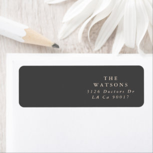 Étiquette Gris à crème de charbon moderne clair Adresse de