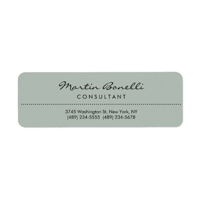 Étiquette Gris de cendre moderne minimaliste Plain (Devant)