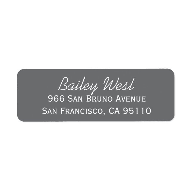 Étiquette gris moderne (Devant)