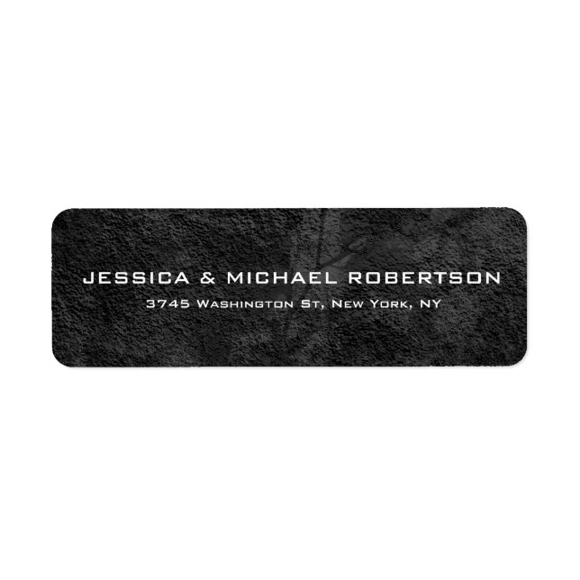 Étiquette Gris Texture Plain Élégant Moderne tendance Famill (Devant)