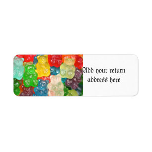 Étiquette Gros ours gommeux motif pour grand & petit, bonbon