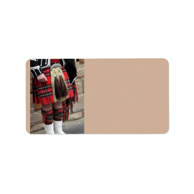 Étiquette Gros plan écossais, cadeau écossais traditionnel (Devant)